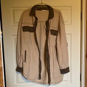 LA MIEL Cream and Brown Lightweight Jacket